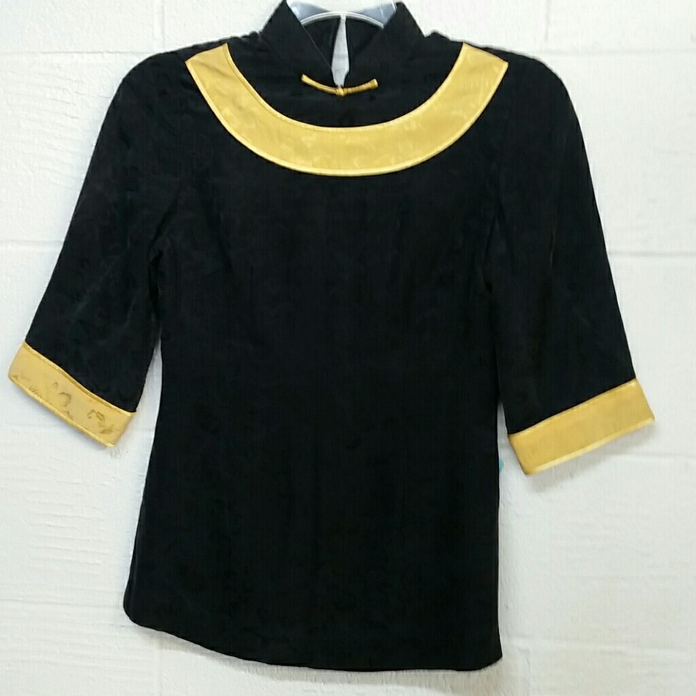silk half sleeve asian top size medium